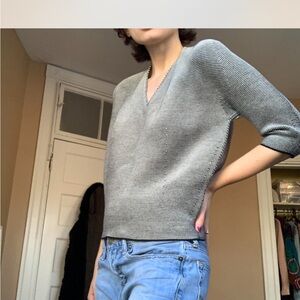 Uniqlo 3D Cocoon V-Neck Women's Cotton Sweater